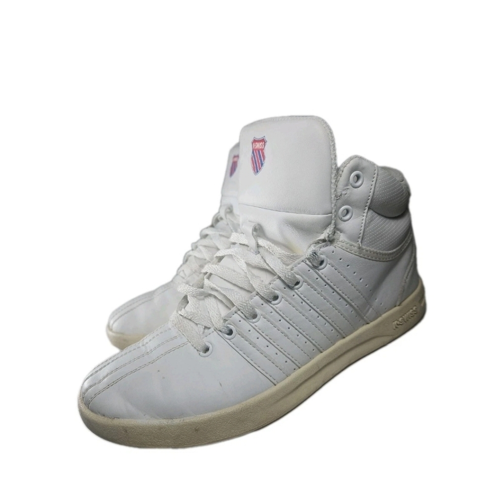 K Swiss Sneaker Women Sz7 Wht Walk Run YogaTrain Y2k Boho Barbie[6A